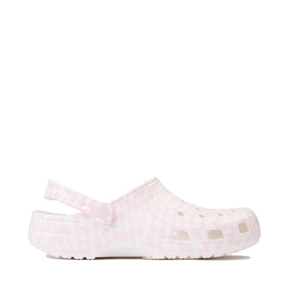 Crocs Classic Warped Checker Clog - White / Pink