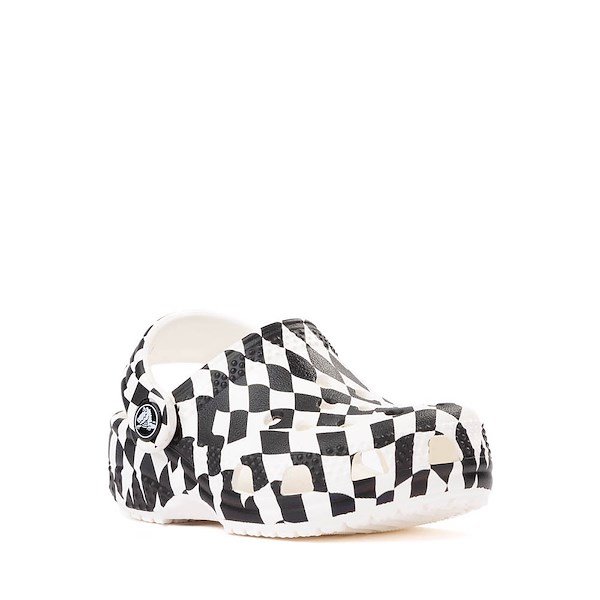 alternate view Crocs Littles™ Warped Checker Clog - Baby - White / BlackALT5