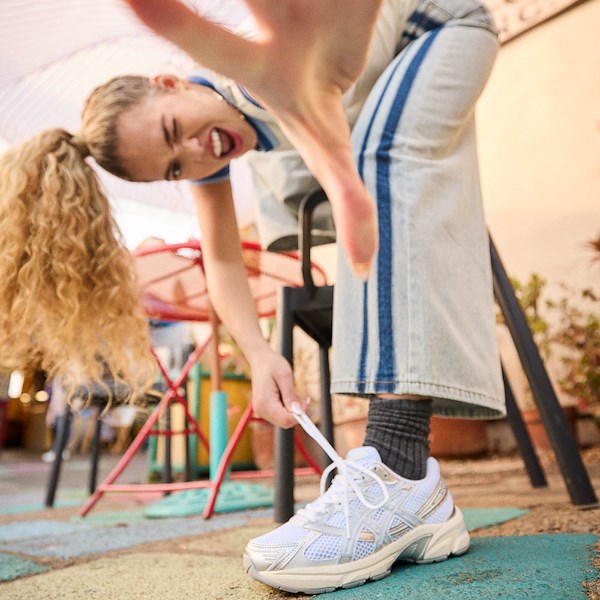 Womens ASICS Gel-1130 Athletic Shoe - White / Desert Red