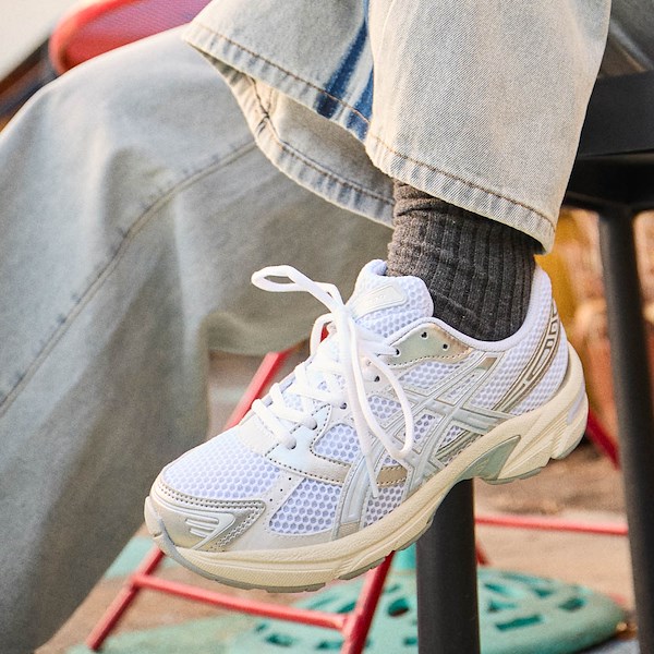 Womens ASICS Gel-1130 Athletic Shoe - White / Desert Red