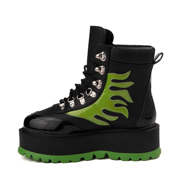 alternate view Womens KOI Footwear Cha Cha Cha Platform Flame Boot - Black / GreenALT1
