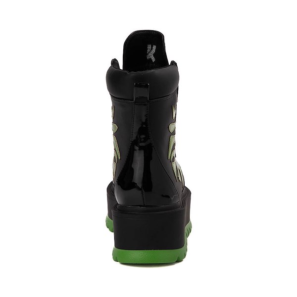 alternate view Womens KOI Footwear Cha Cha Cha Platform Flame Boot - Black / GreenALT4