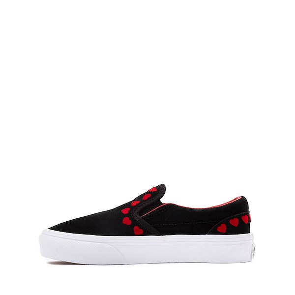 alternate view Vans Slip-On Skate Shoe - Little Kid - Black / HeartsALT1