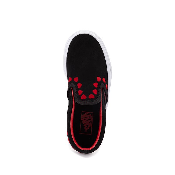 alternate view Vans Slip-On Skate Shoe - Little Kid - Black / HeartsALT2