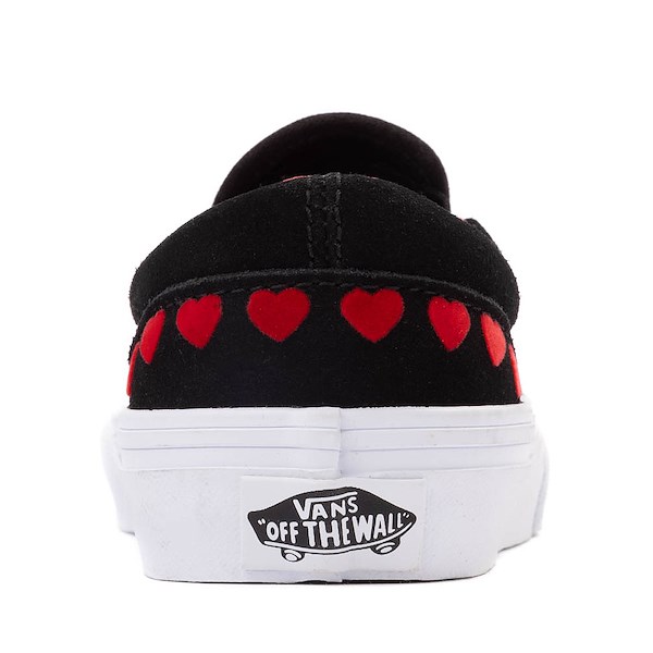 alternate view Vans Slip-On Skate Shoe - Little Kid - Black / HeartsALT4