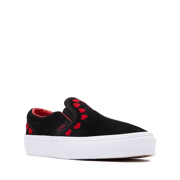 alternate view Vans Slip-On Skate Shoe - Little Kid - Black / HeartsALT5