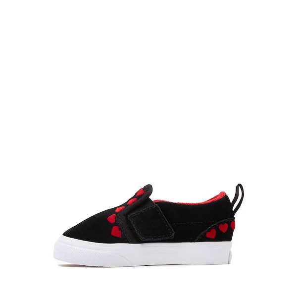 alternate view Vans Slip-On Skate Shoe - Baby / Toddler - Black / HeartsALT1