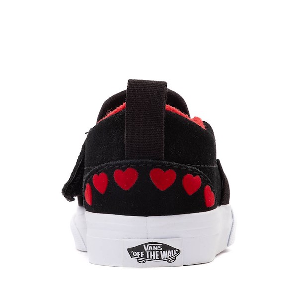 alternate view Vans Slip-On Skate Shoe - Baby / Toddler - Black / HeartsALT4