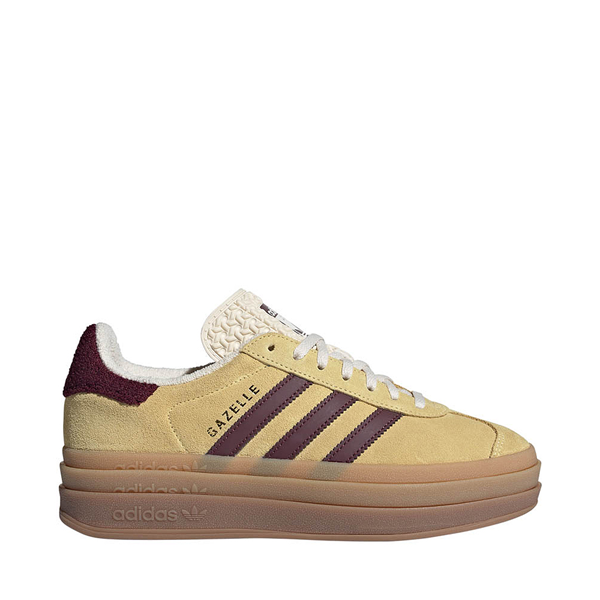 Womens adidas Gazelle Bold Athletic Shoe - Almost Yellow / Maroon / Wonder White