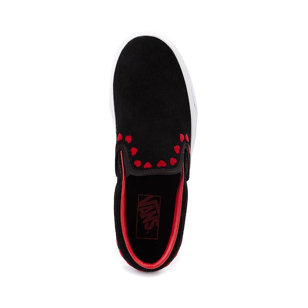 alternate view Vans Slip-On Skate Shoe - Black / HeartsALT2