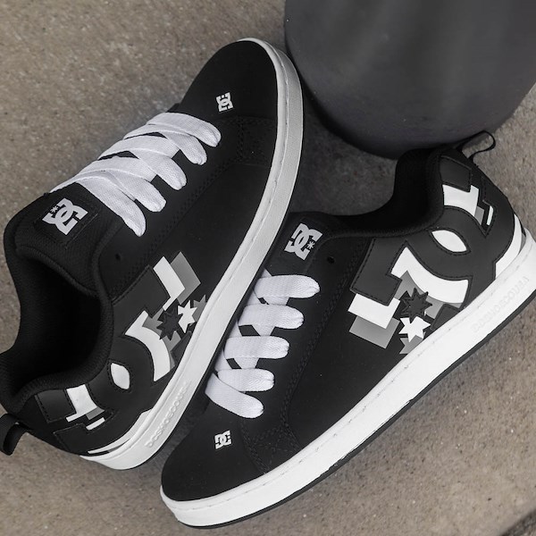 alternate view Womens DC Court Graffik 3D Skate Shoe - Black / White / GreyHERO