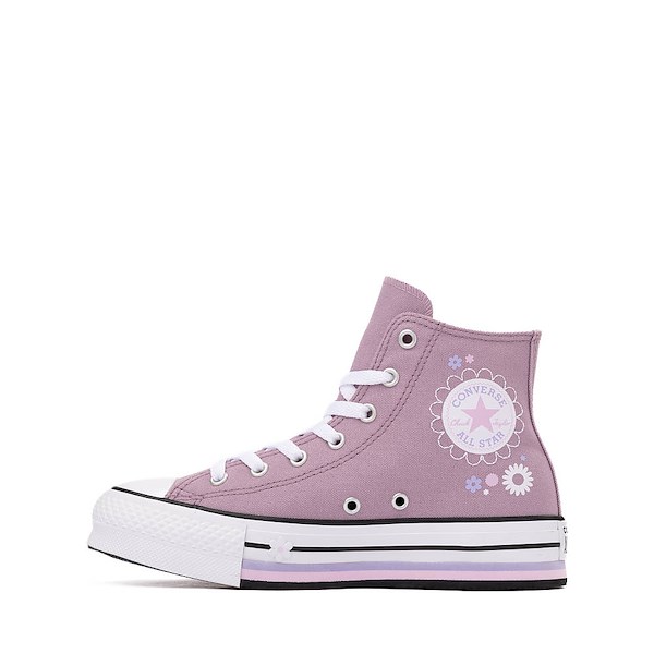 alternate view Converse Chuck Taylor All Star Lift Hi Flower Sneaker - Big Kid - OrchidALT1