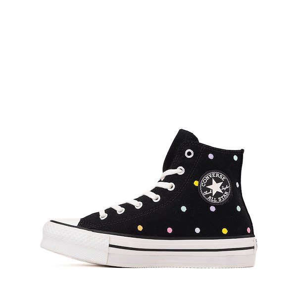 alternate view Converse Chuck Taylor All Star Lift Hi Sneaker - Big Kid - Black / Polka DotsALT1