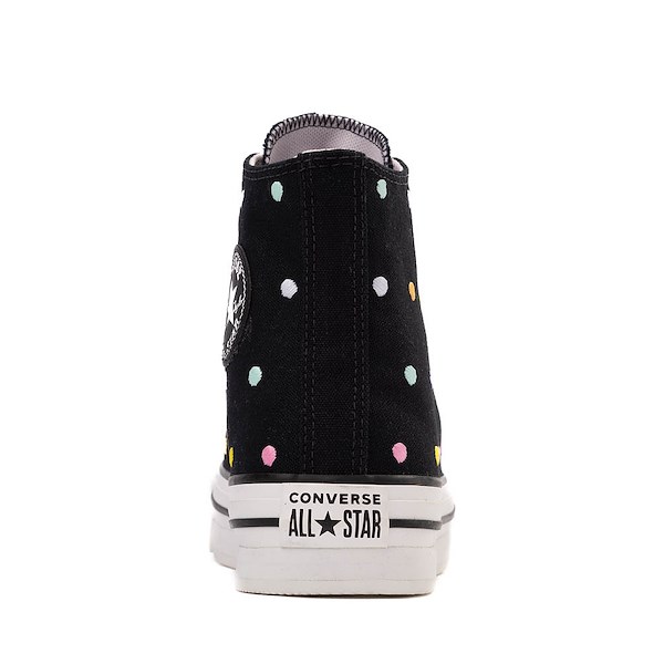 alternate view Converse Chuck Taylor All Star Lift Hi Sneaker - Big Kid - Black / Polka DotsALT4