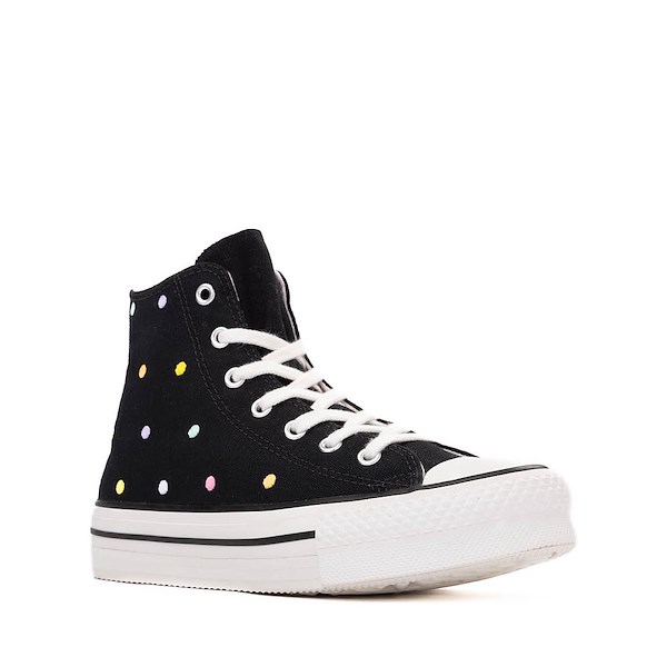 alternate view Converse Chuck Taylor All Star Lift Hi Sneaker - Big Kid - Black / Polka DotsALT5