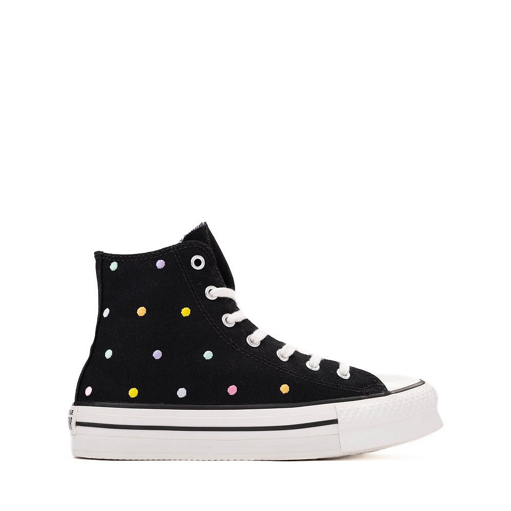 Converse Chuck Taylor All Star Lift Hi Sneaker - Big Kid - Black / Polka Dots