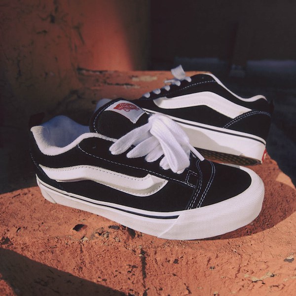 Vans Knu Skool Skate Shoe - Big Kid - Black / White