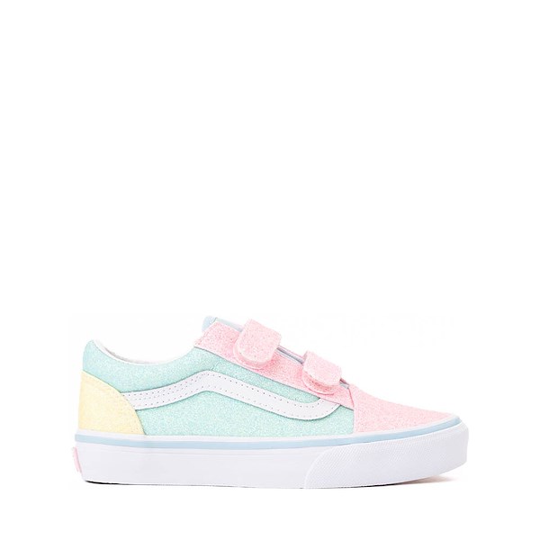 Vans Old Skool V Glitter Skate Shoe - Little Kid - Pastel / Multicolor