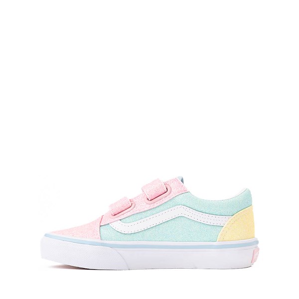 alternate view Vans Old Skool V Glitter Skate Shoe - Little Kid - Pastel / MulticolorALT1