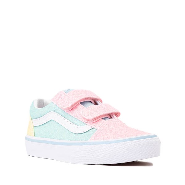 alternate view Vans Old Skool V Glitter Skate Shoe - Little Kid - Pastel / MulticolorALT5