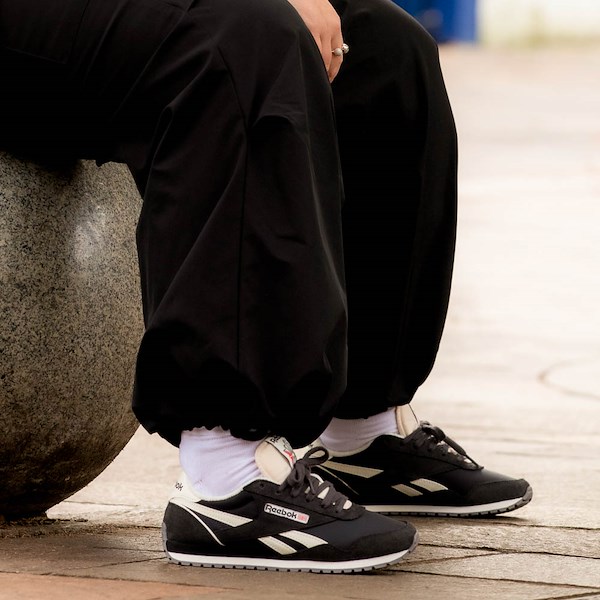 alternate view Womens Reebok Classic AZ Athletic Shoe - Washed Black / Washed Black / ChalkALT1C