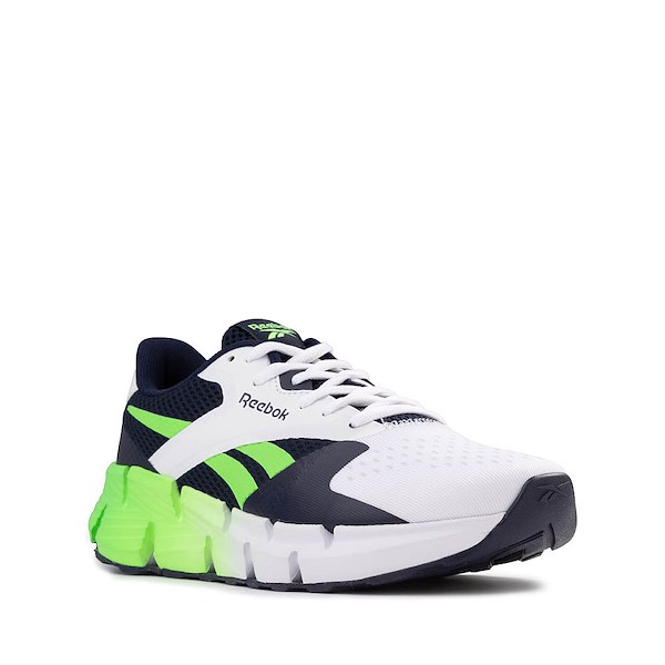 alternate view Reebok Zig Dynamica Athletic Shoe - Little Kid - White / Vectornavy / SolarlimeALT5