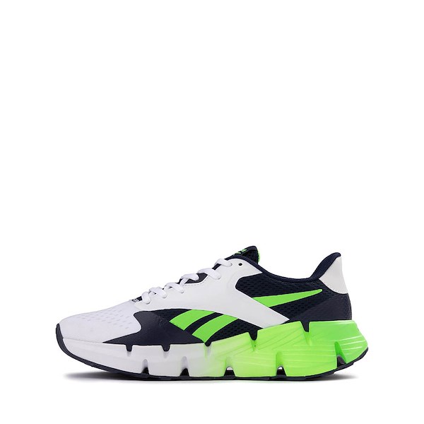 alternate view Reebok Zig Dynamica Athletic Shoe - Big Kid - White / Vectornavy / SolarlimeALT1