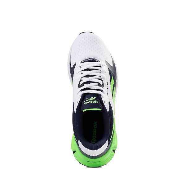 alternate view Reebok Zig Dynamica Athletic Shoe - Big Kid - White / Vectornavy / SolarlimeALT2