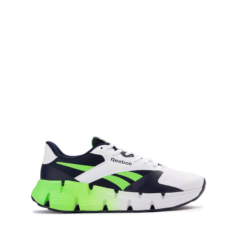 Reebok Zig Dynamica Athletic Shoe - Big Kid - White / Vectornavy / Solarlime