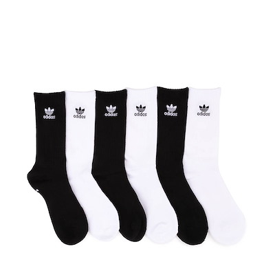 adidas Trefoil Quarter Socks 6 Pack - Black / White