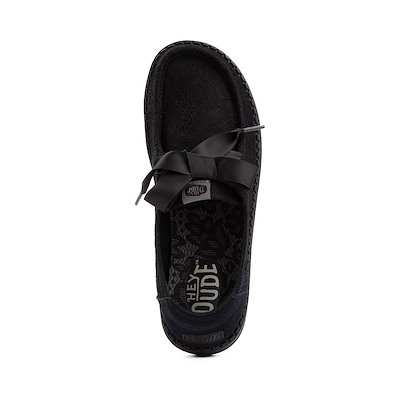 Hey Dude Black Knit Lace-Up Slip-On Loafers Hey Dude Wally Sox Micro Lace Up Loafers-Mens 9/Ladies 11  main image 2