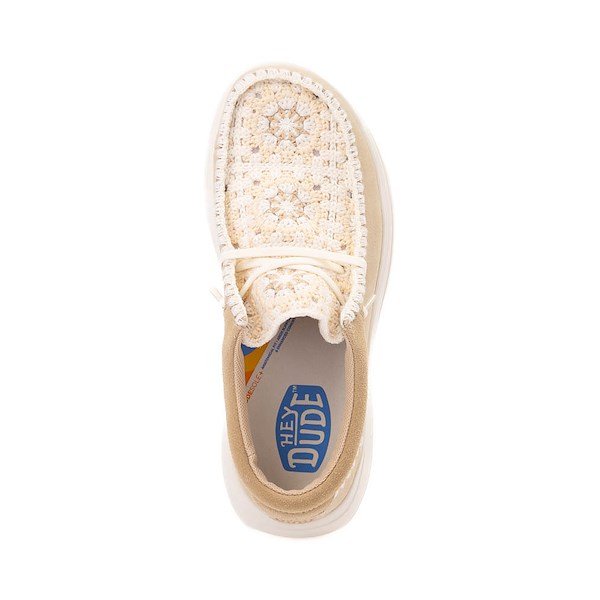alternate view Womens HEYDUDE Wendy Comf Crochet Slip-On Casual Shoe - Irish CremeALT2