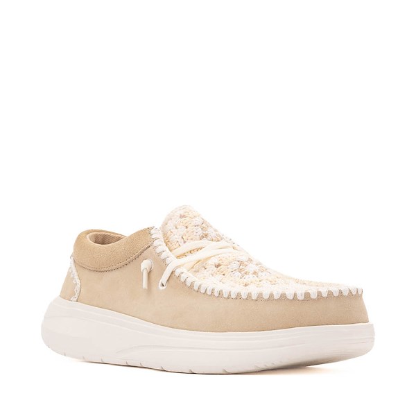 alternate view Womens HEYDUDE Wendy Comf Crochet Slip-On Casual Shoe - Irish CremeALT5