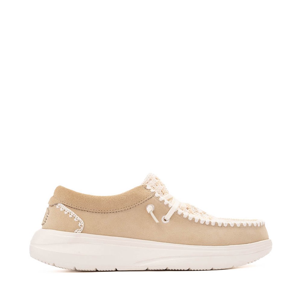 Womens HEYDUDE Wendy Comf Crochet Slip-On Casual Shoe - Irish Creme