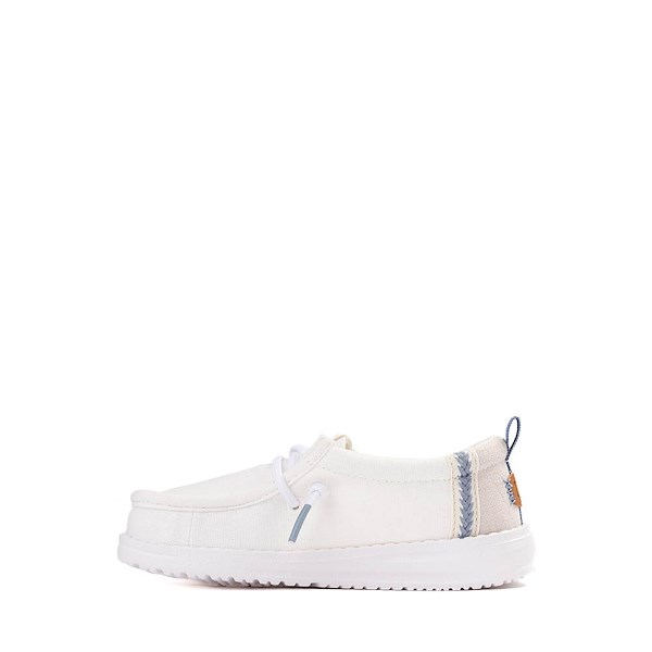 alternate view HEYDUDE Wally Summer Linen Casual Shoe - Baby / Toddler - White / Stone GreyALT1