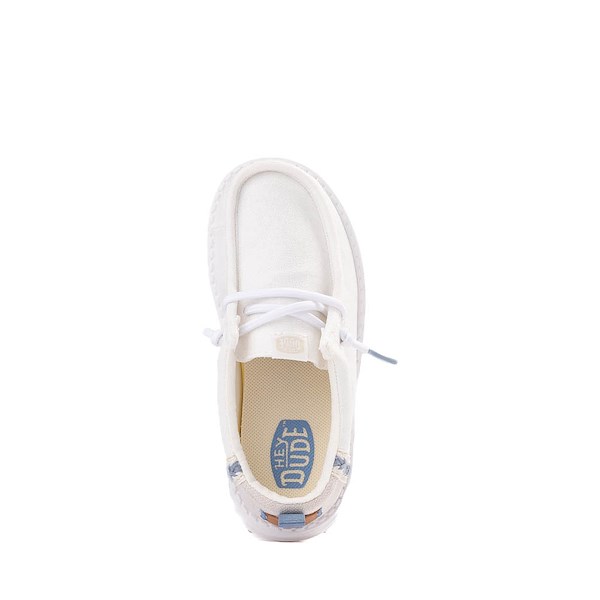 alternate view HEYDUDE Wally Summer Linen Casual Shoe - Baby / Toddler - White / Stone GreyALT2