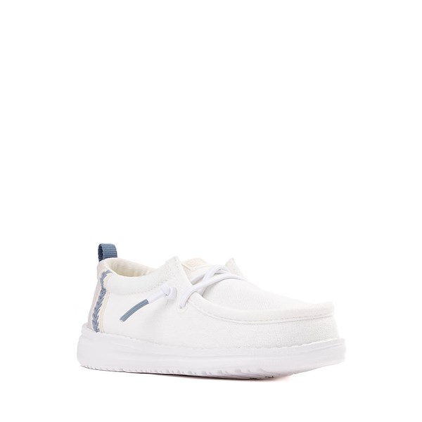 alternate view HEYDUDE Wally Summer Linen Casual Shoe - Baby / Toddler - White / Stone GreyALT5