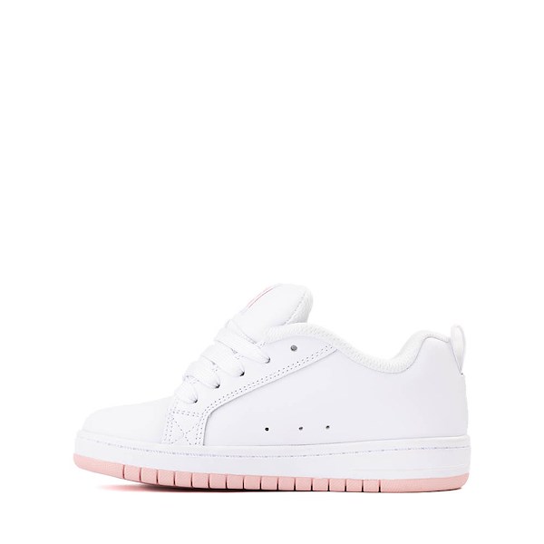 alternate view DC Court Graffik Skate Shoe - Little Kid / Big Kid - White / PinkALT1