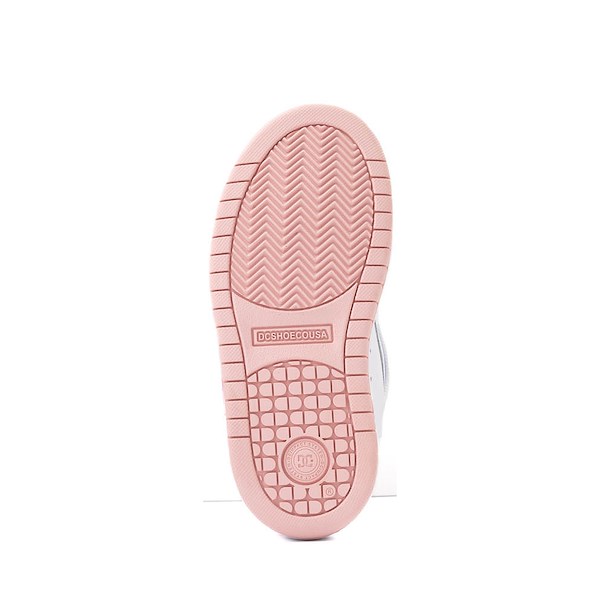 alternate view DC Court Graffik Skate Shoe - Little Kid / Big Kid - White / PinkALT3