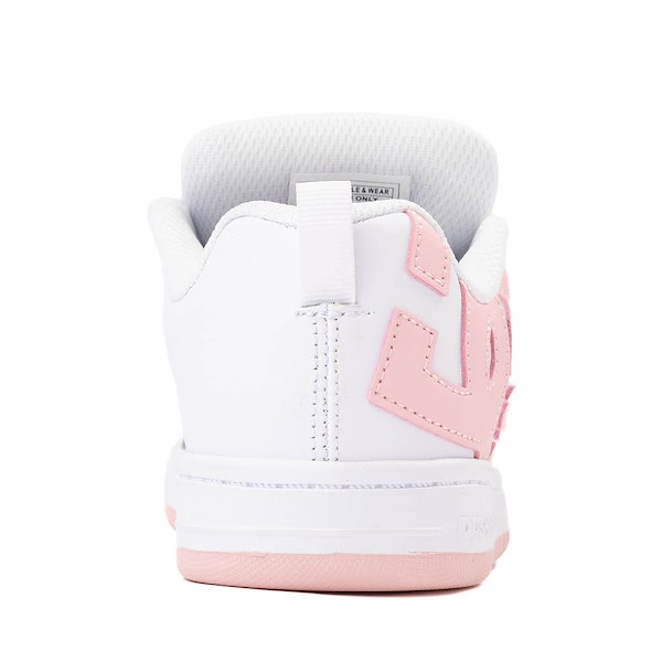 alternate view DC Court Graffik Skate Shoe - Little Kid / Big Kid - White / PinkALT4