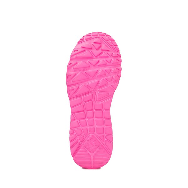 alternate view Skechers Street™ x JGoldcrown: Uno Lite: Lovely Luv Sneaker - Little Kid / Big Kid - White / Hot PinkALT3
