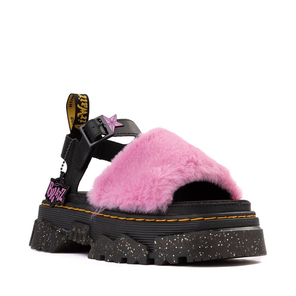 Strap X-girl Velvet Platform Sandals in Black | Dr. Martens
