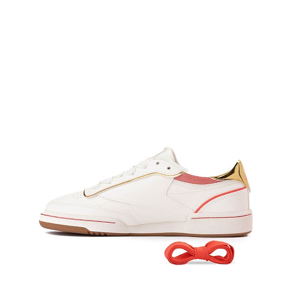 alternate view Reebok x Angel Reese Club C Athletic Shoe - Big Kid - Chalk / Sunset CoralALT1