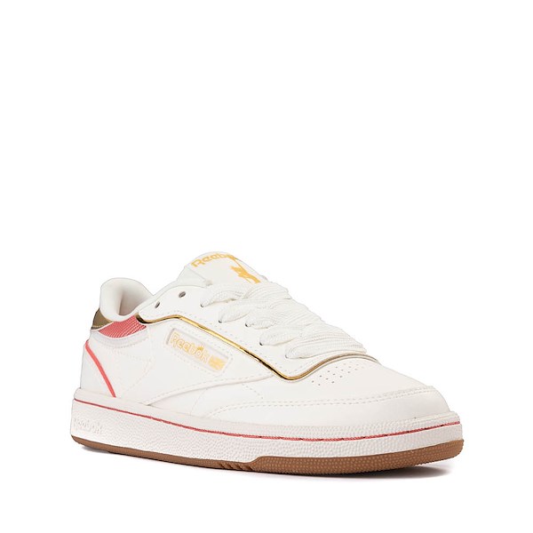 alternate view Reebok x Angel Reese Club C Athletic Shoe - Big Kid - Chalk / Sunset CoralALT5