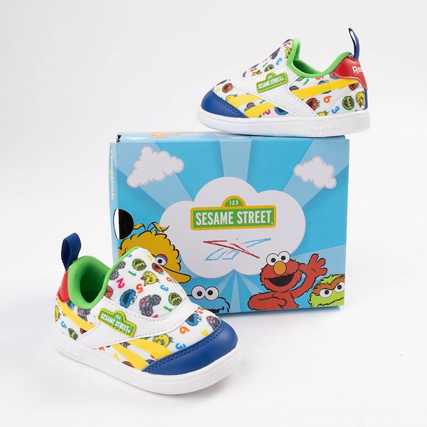 alternate view Reebok x Sesame Street Fun-All-Over Club C Revenge Slip-On Athletic Shoe - Baby / Toddler - White / MulticolorALT1D