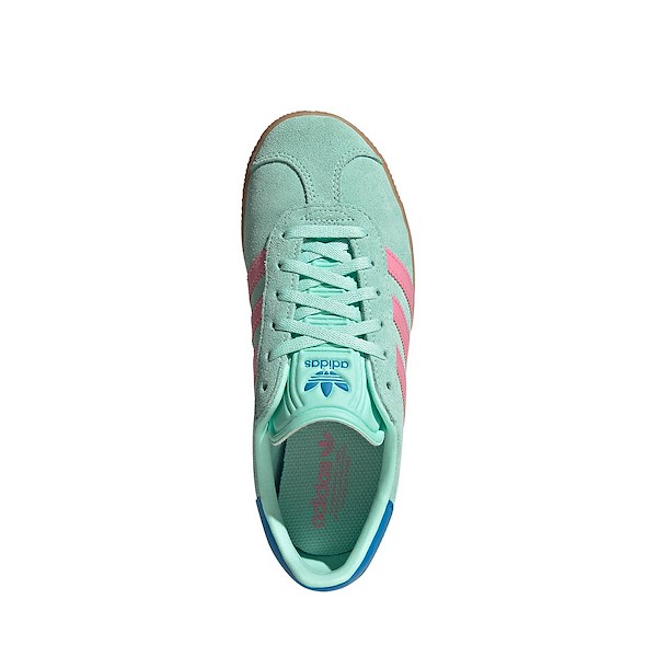 alternate view adidas Gazelle Athletic Shoe - Big Kid - Clear Mint / Bliss Pink / Bright BlueALT2