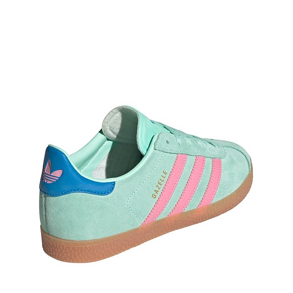 alternate view adidas Gazelle Athletic Shoe - Big Kid - Clear Mint / Bliss Pink / Bright BlueALT4