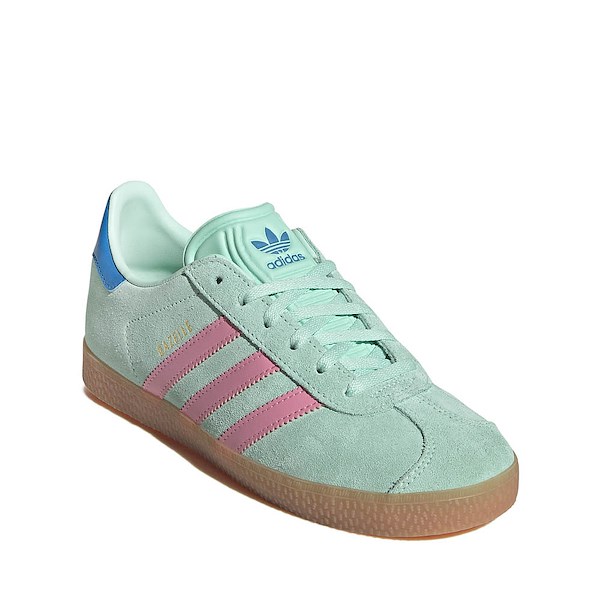 alternate view adidas Gazelle Athletic Shoe - Big Kid - Clear Mint / Bliss Pink / Bright BlueALT5