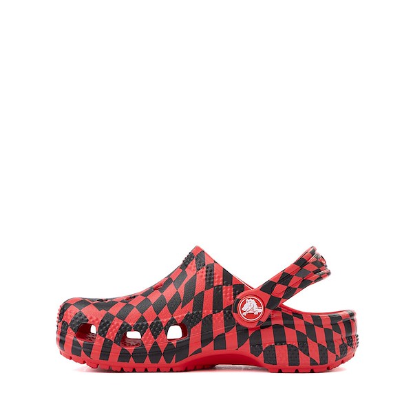 alternate view Crocs Classic Warped Checker Clog - Little Kid / Big Kid - Red / BlackALT1