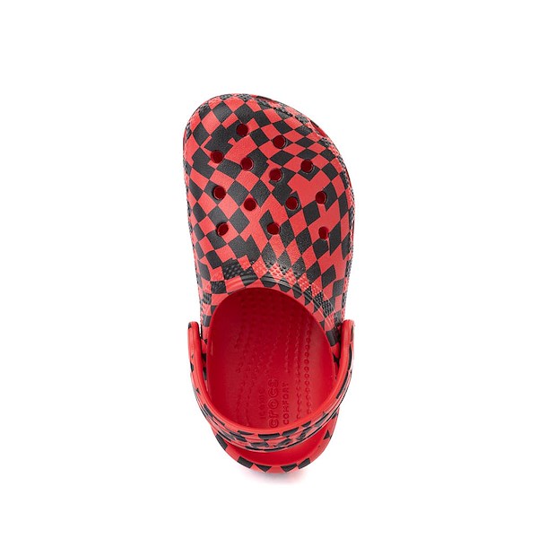 alternate view Crocs Classic Warped Checker Clog - Little Kid / Big Kid - Red / BlackALT2